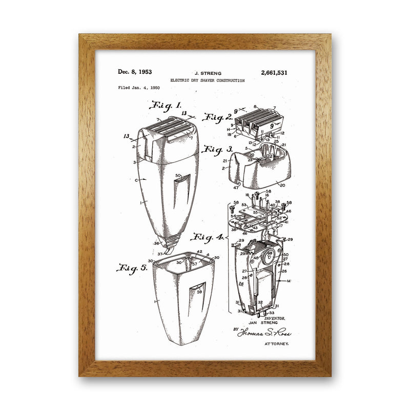 Electric Razor Patent Art Print by Jason Stanley Oak Grain