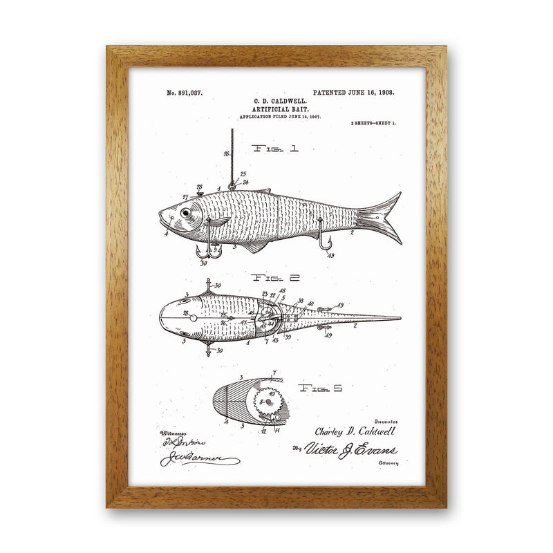 Fishing Lure Patent Art Print by Jason Stanley Oak Grain