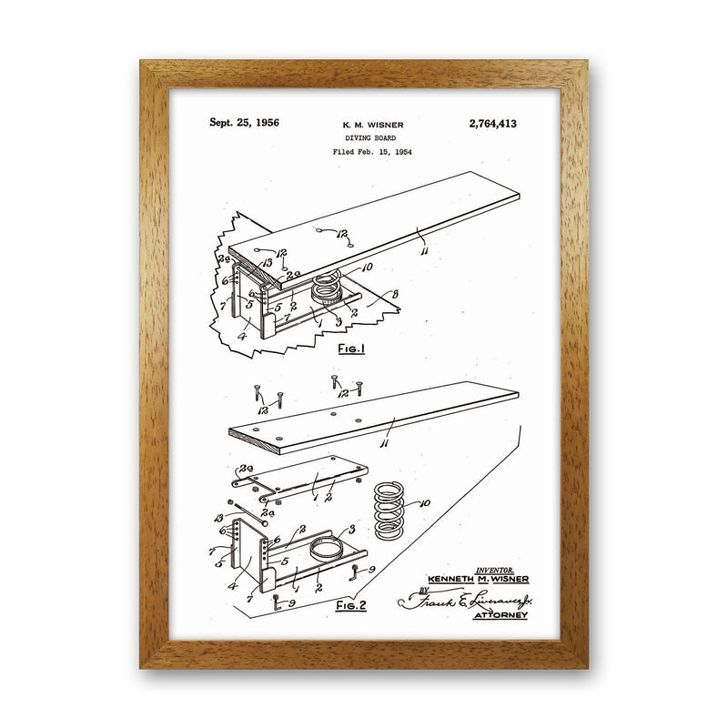 Diving Board Patent Art Print by Jason Stanley Oak Grain