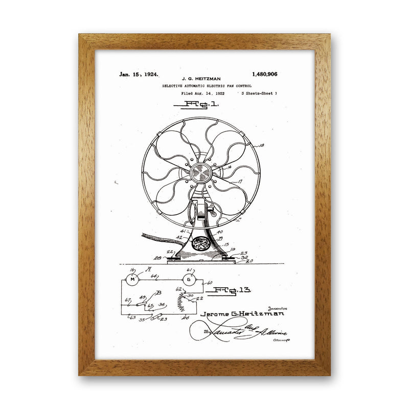 Electric Fan Patent Art Print by Jason Stanley Oak Grain