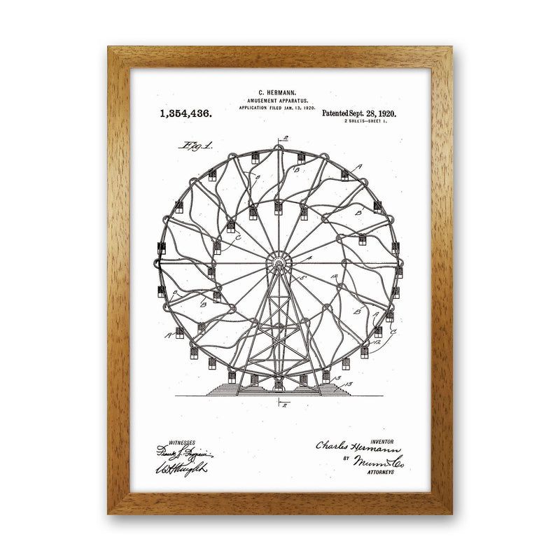 Ferris Wheel Patent Art Print by Jason Stanley Oak Grain