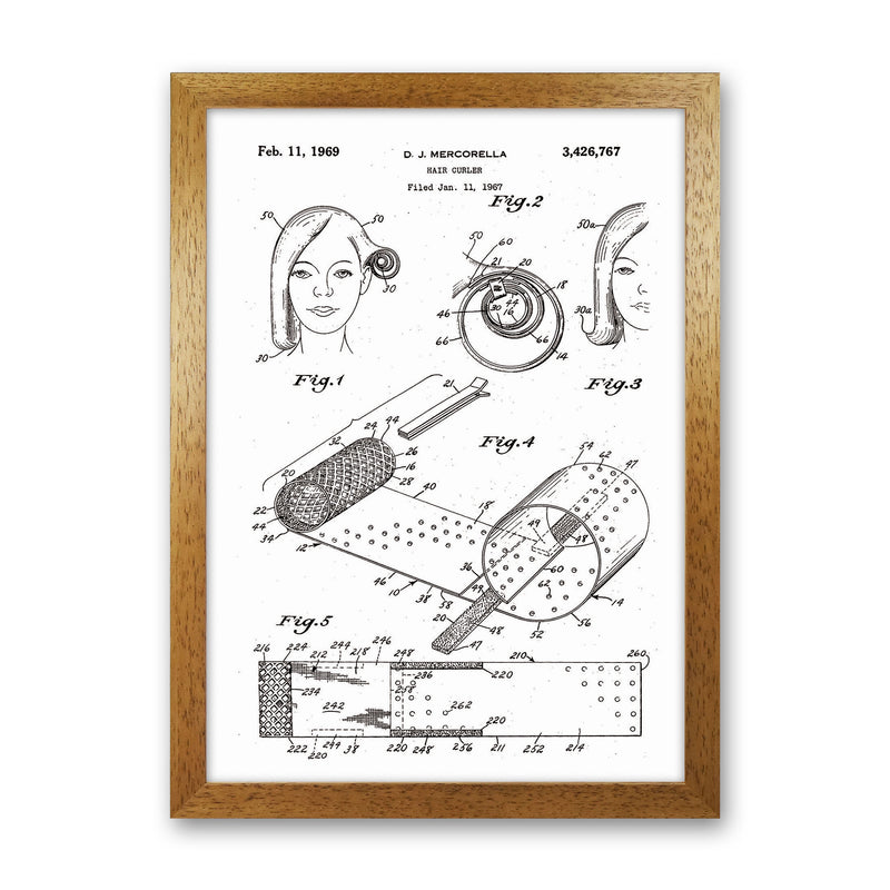 Hair Curler Patent Art Print by Jason Stanley Oak Grain