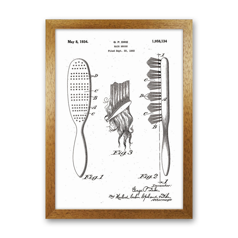 Hair Brush Patent Art Print by Jason Stanley Oak Grain