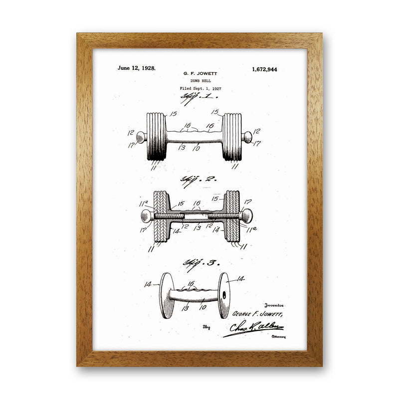 Dumb Bell Patent Art Print by Jason Stanley Oak Grain