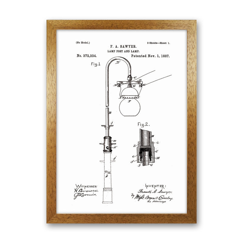 Lamp Post Patent Art Print by Jason Stanley Oak Grain
