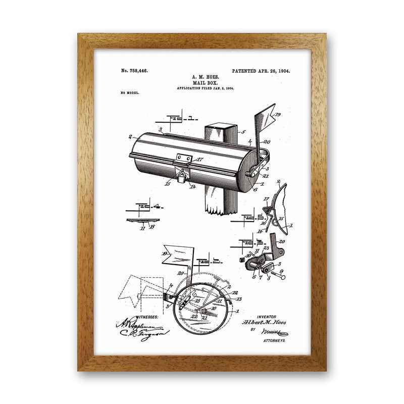 Mailbox Patent Art Print by Jason Stanley Oak Grain