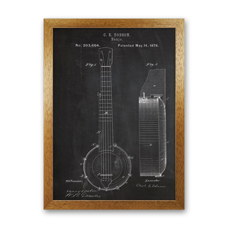 Banjo Patent Art Print by Jason Stanley Oak Grain