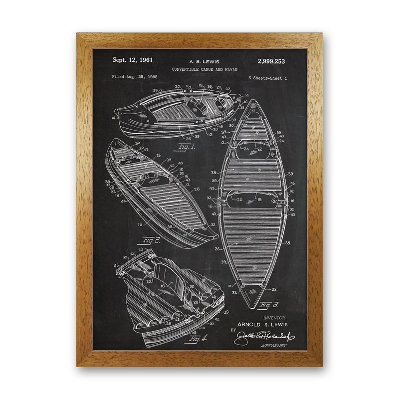 Canoe Patent Art Print by Jason Stanley Oak Grain
