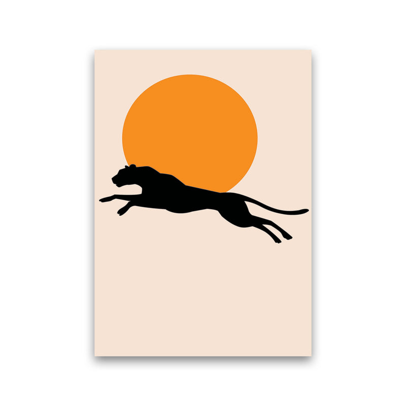 Leaping Leopard Sun Poster Art Print by Jason Stanley Print Only