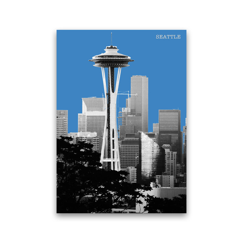 Halftone Seattle Blue Art Print by Jason Stanley Print Only