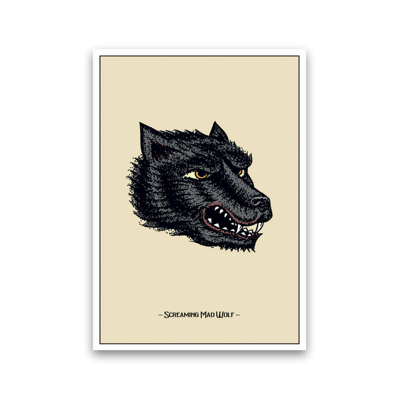 Screaming Mad Wolf Art Print by Jason Stanley Print Only