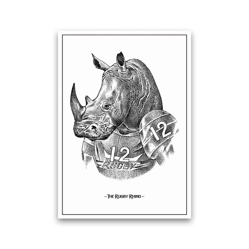 The Rugby Rhino Art Print by Jason Stanley Print Only
