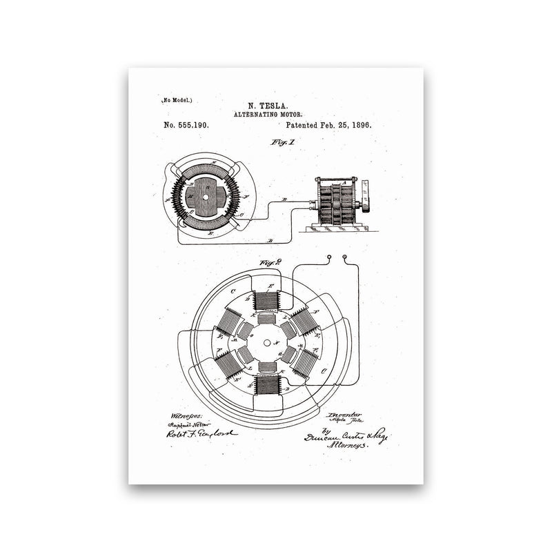 Tesla Alternating Motor Patent Art Print by Jason Stanley Print Only