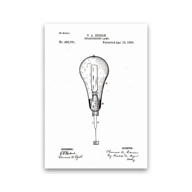 Incandescent Light Bulb Patent Art Print by Jason Stanley Print Only