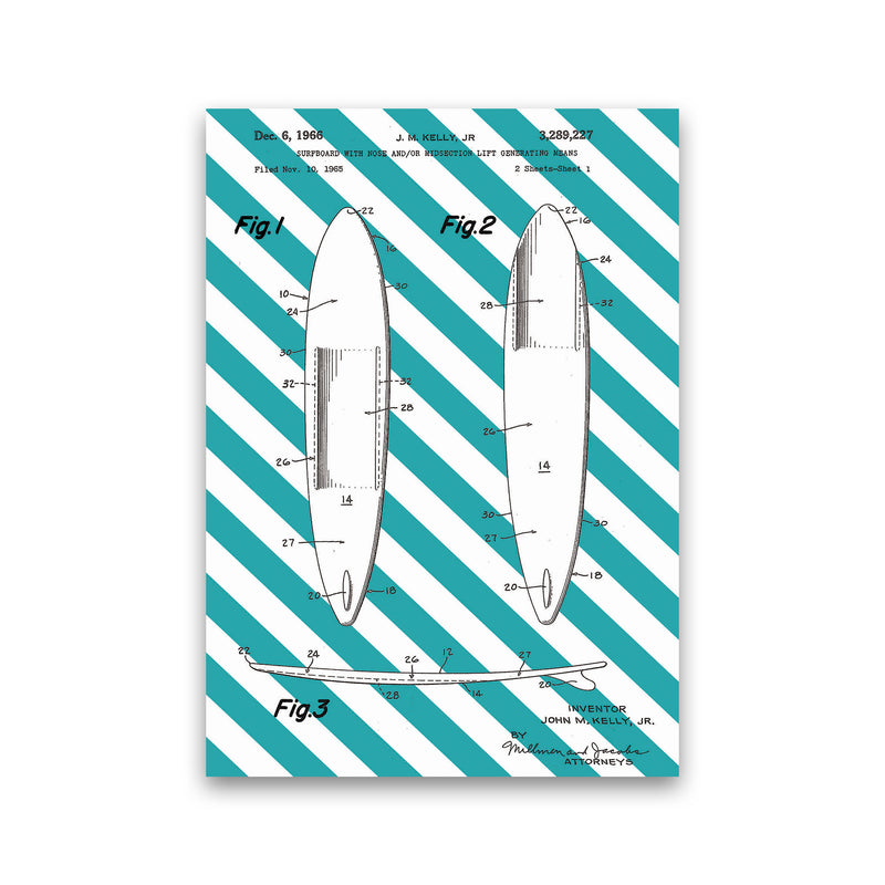 Surfboard Patent Side Stripe Art Print by Jason Stanley Print Only