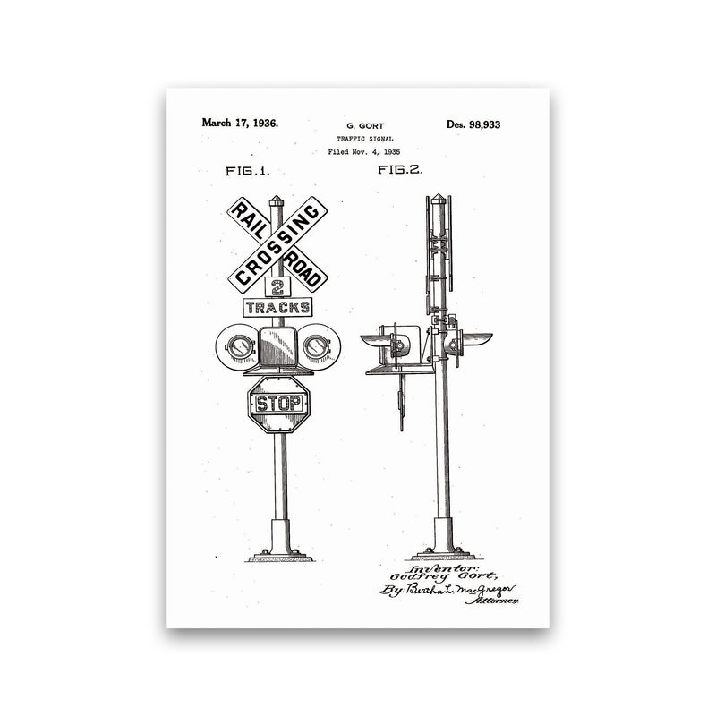 Rail Road Crossing Sign Patent Art Print by Jason Stanley Print Only
