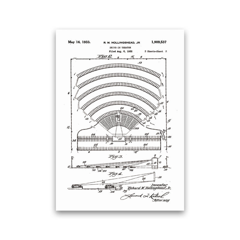Drive In Theatre Patent Art Print by Jason Stanley Print Only