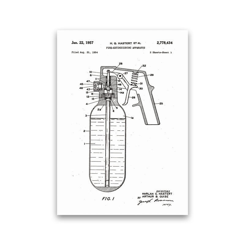 Fire Extinguisher Patent Art Print by Jason Stanley Print Only