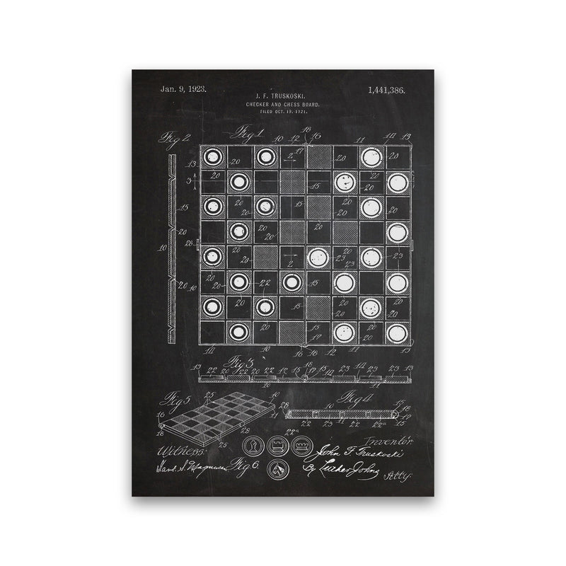 Chess And Checkers Patent Art Print by Jason Stanley Print Only