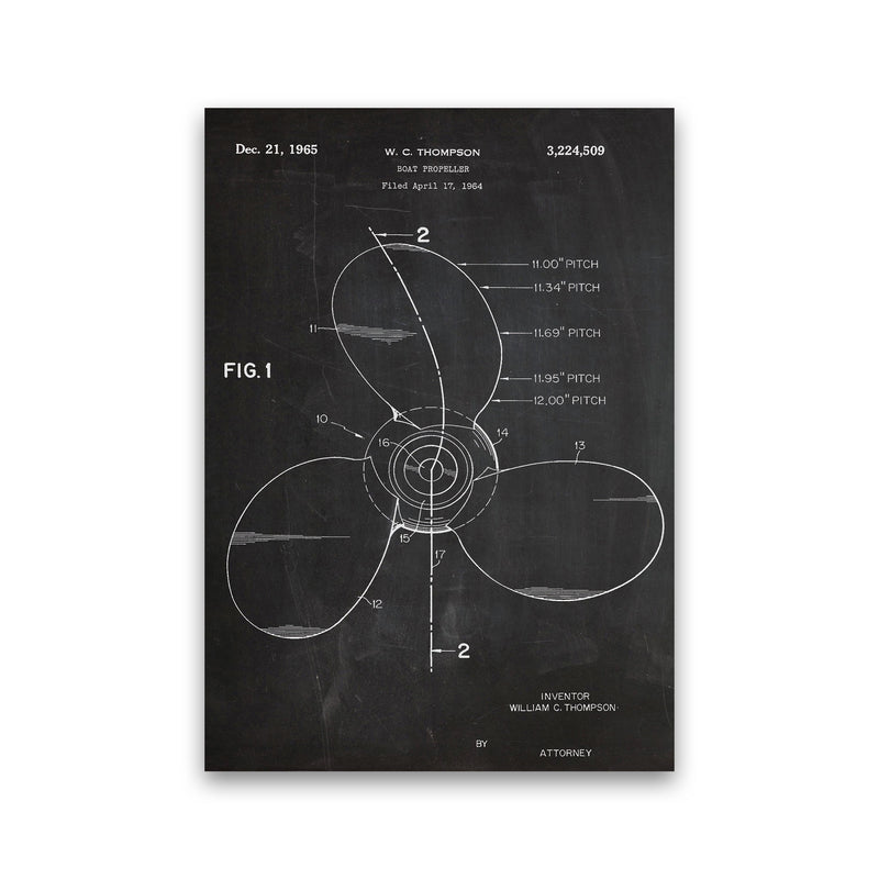 Boat Propeller Patent Art Print by Jason Stanley Print Only