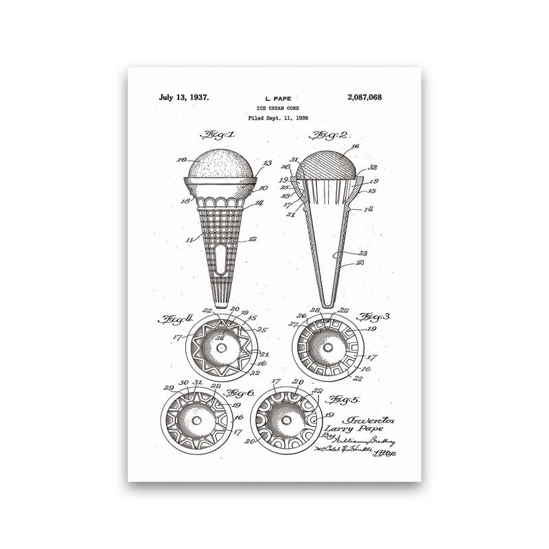 Ice Cream Cone Patent Art Print by Jason Stanley Print Only