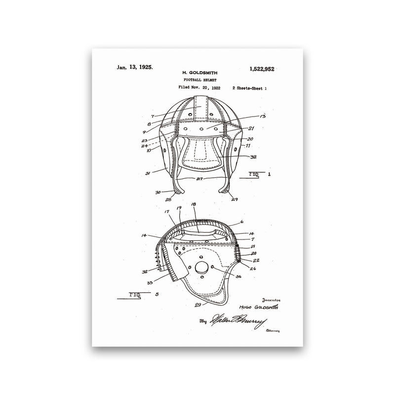 Football Helmet Patent Art Print by Jason Stanley Print Only