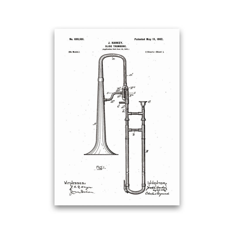 Slide Trombone Patent Art Print by Jason Stanley Print Only