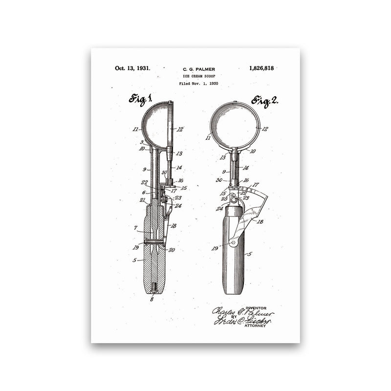 Ice Cream Scoop Patent Art Print by Jason Stanley Print Only