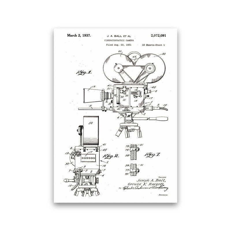 Cinema Camera Patent Art Print by Jason Stanley Print Only