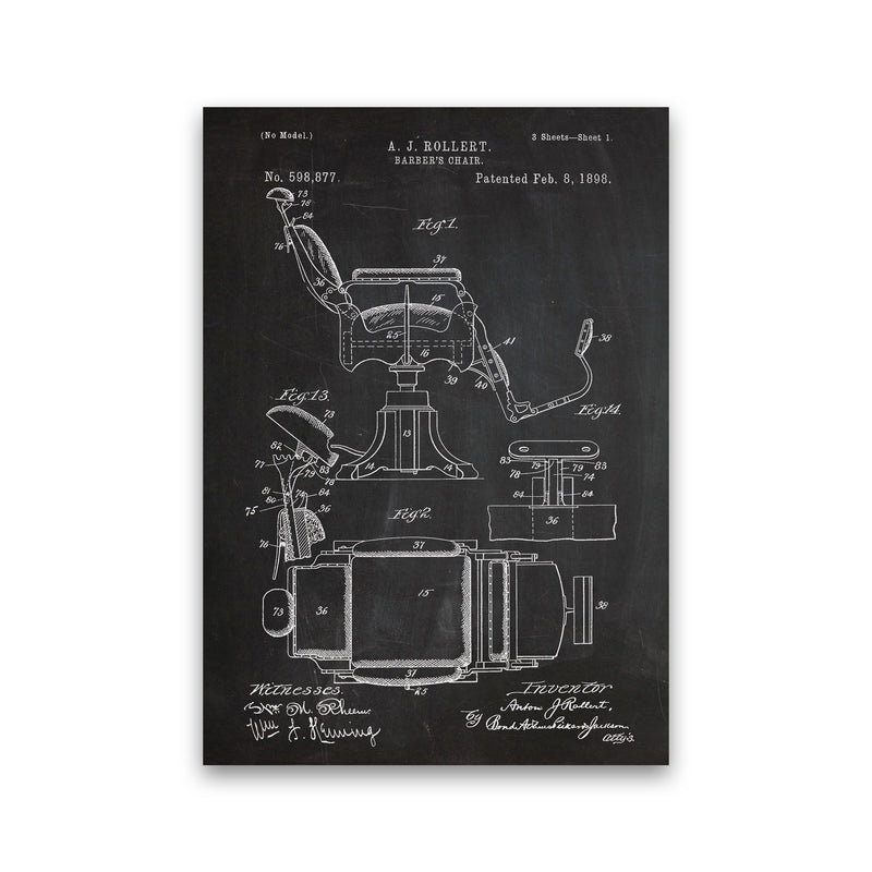 Barber's Chair Patent Art Print by Jason Stanley Print Only
