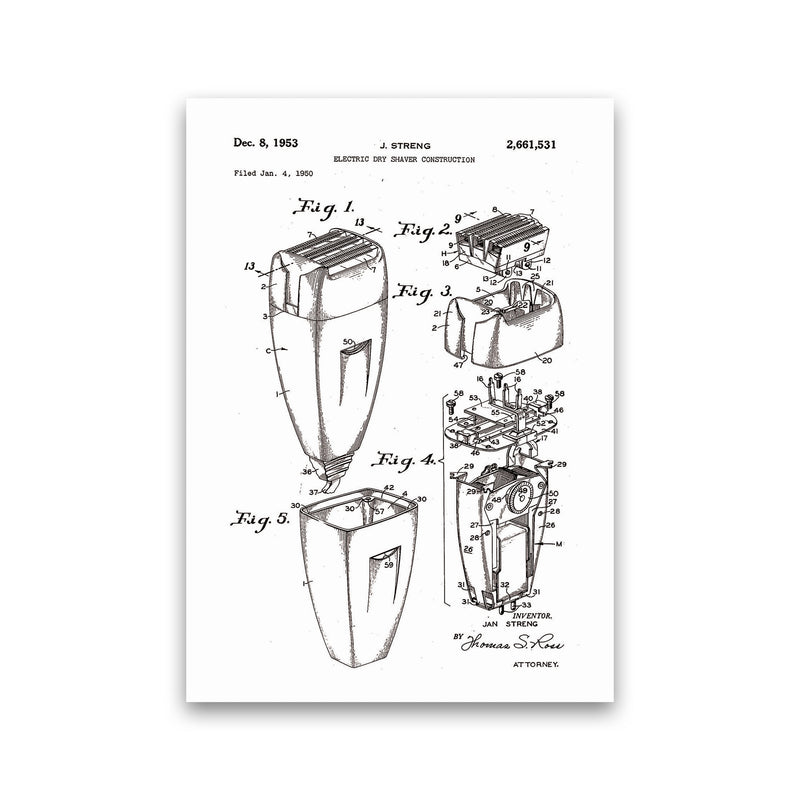 Electric Razor Patent Art Print by Jason Stanley Print Only
