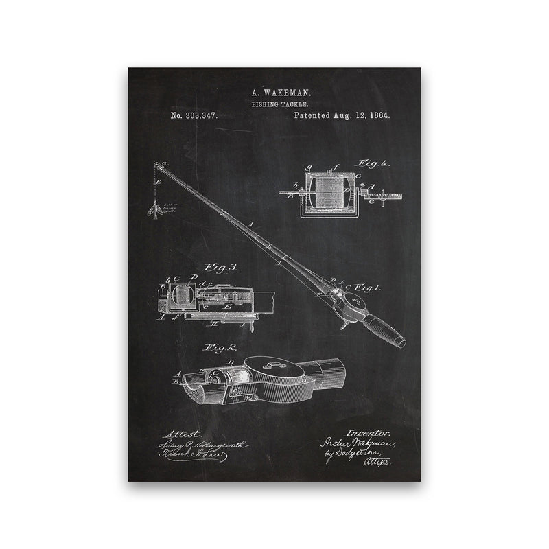 Fishing Rod Patent Art Print by Jason Stanley Print Only