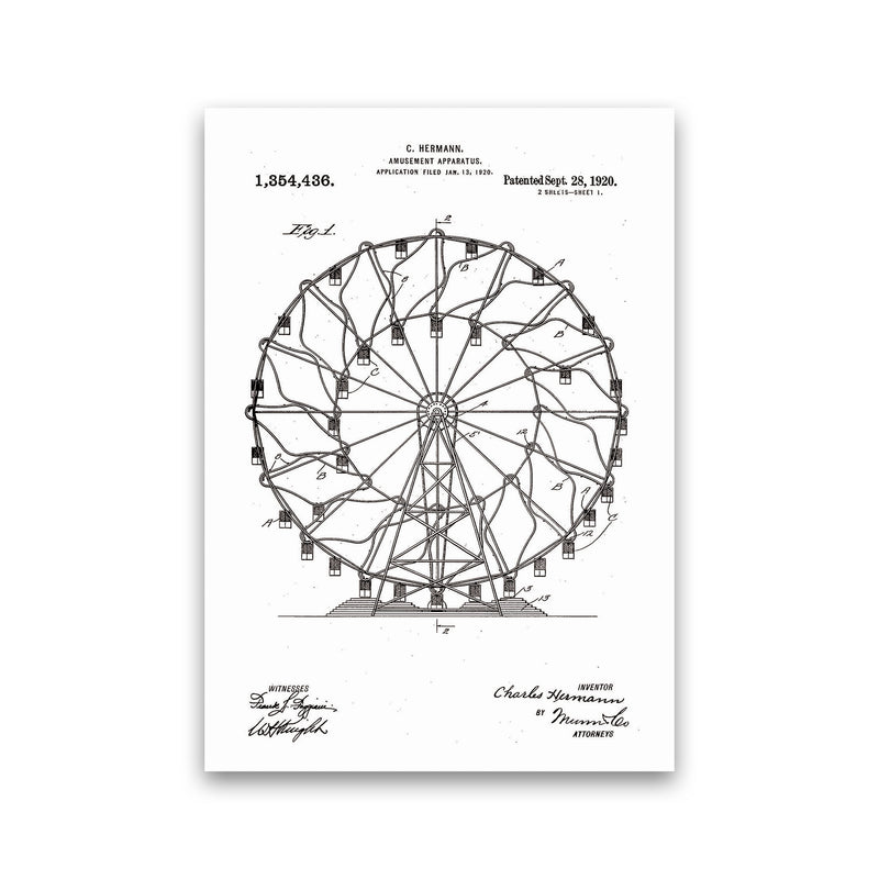 Ferris Wheel Patent Art Print by Jason Stanley Print Only