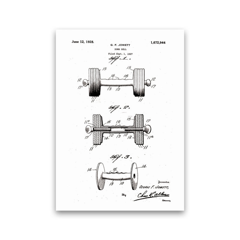 Dumb Bell Patent Art Print by Jason Stanley Print Only