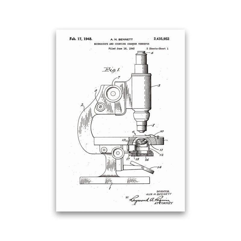 Microscope Patent Art Print by Jason Stanley Print Only