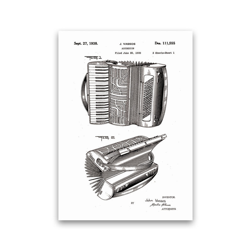 Accordian Patent Art Print by Jason Stanley Print Only