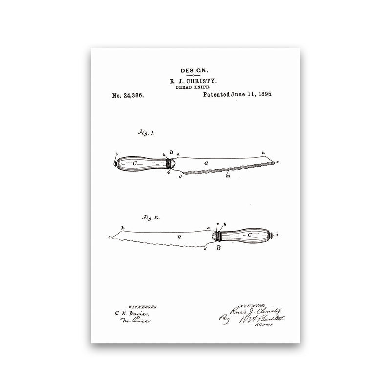 Bread Knife Patent Art Print by Jason Stanley Print Only