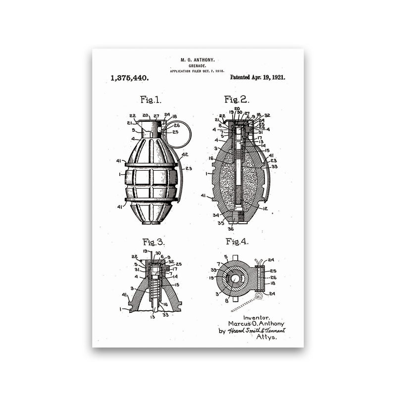 Grenade Patent Art Print by Jason Stanley Print Only