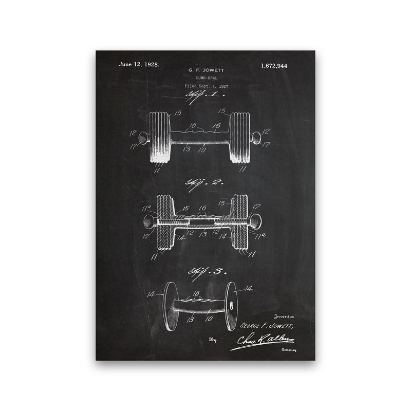 Dumbbell Patent Art Print by Jason Stanley Print Only