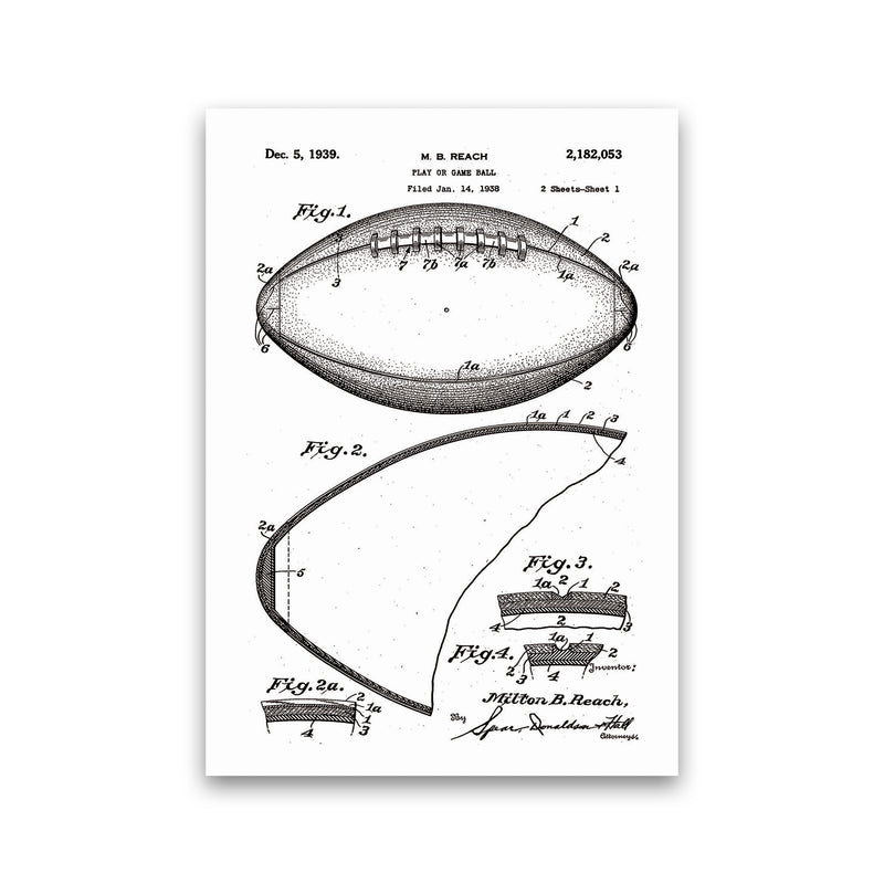 Football Patent Art Print by Jason Stanley Print Only