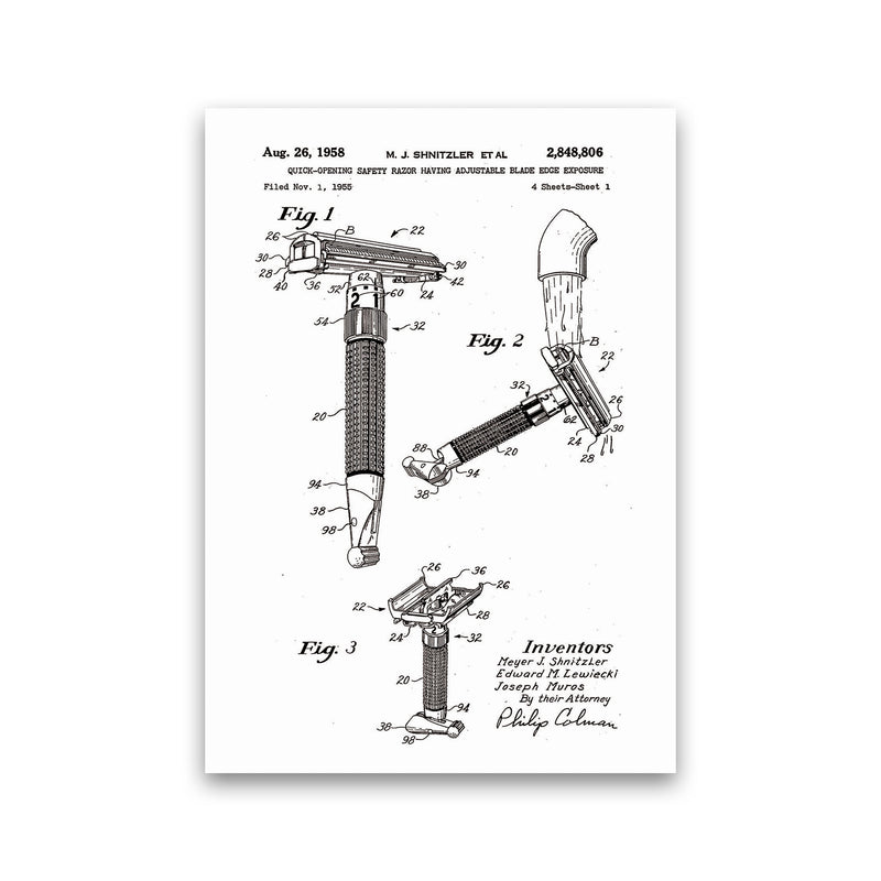 Razor Patent 2 Art Print by Jason Stanley Print Only