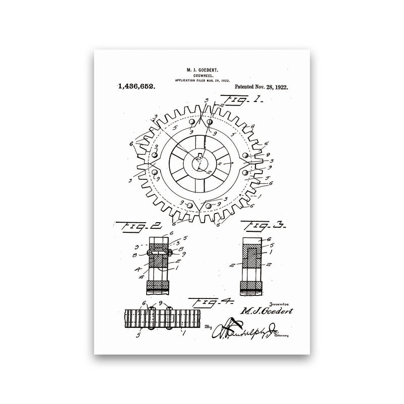 Cogwheel Patent Art Print by Jason Stanley Print Only