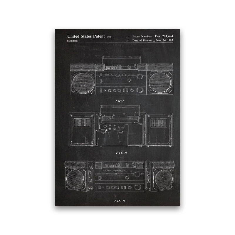 Boombox Patent Art Print by Jason Stanley Print Only