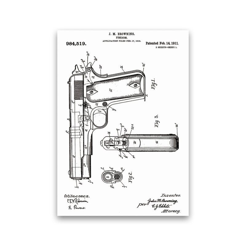 Gun Patent Art Print by Jason Stanley Print Only
