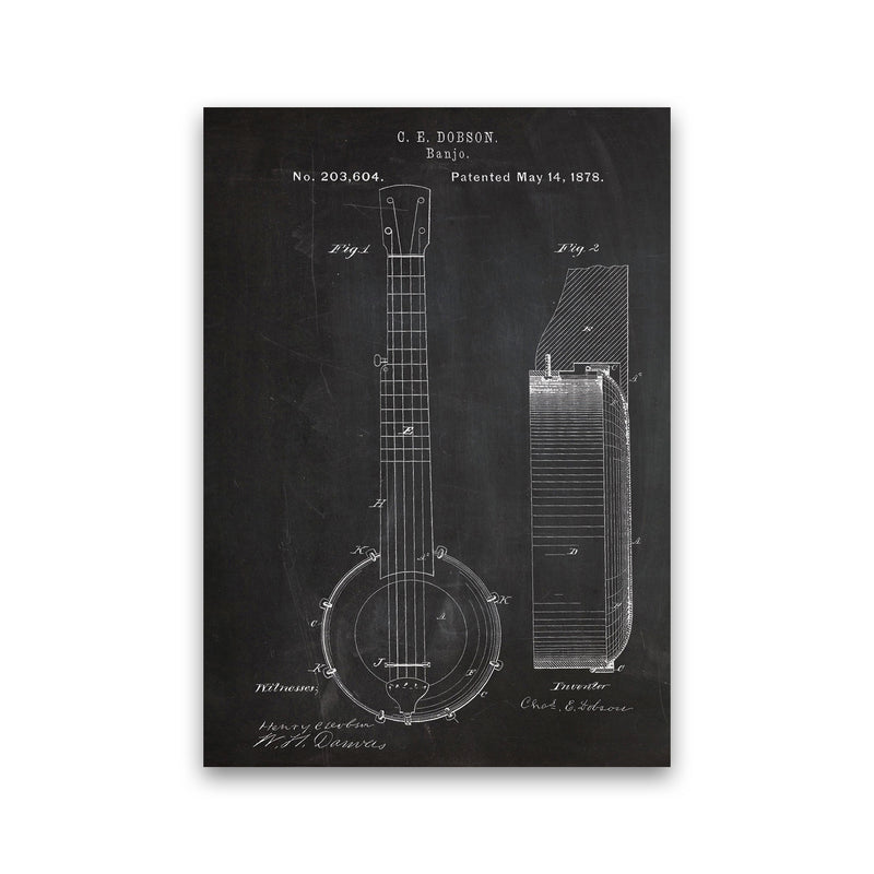 Banjo Patent Art Print by Jason Stanley Print Only