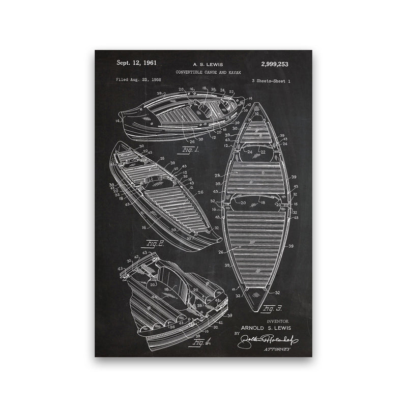 Canoe Patent Art Print by Jason Stanley Print Only