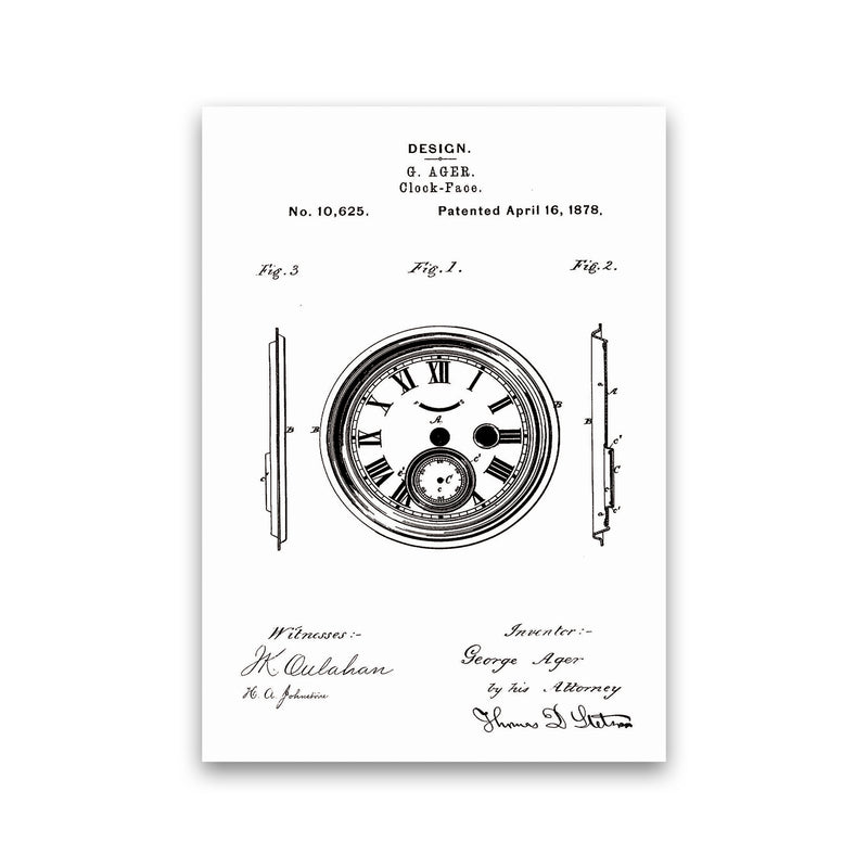 Clock Patent Art Print by Jason Stanley Print Only
