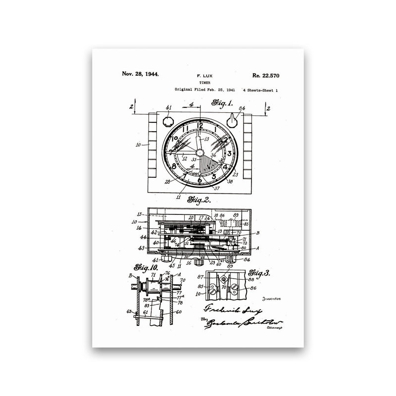Timer Patent Art Print by Jason Stanley Print Only