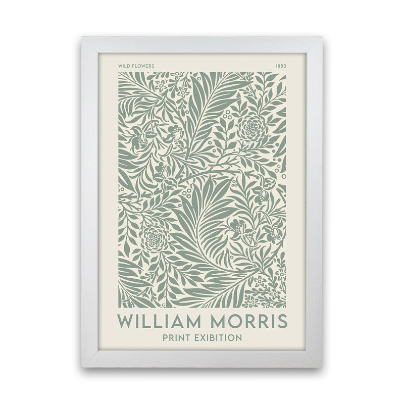 William Morris- Green Wild Flowers Art Print by Jason Stanley White Grain