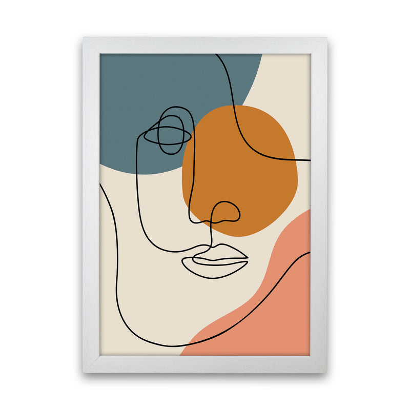 Abstract Face Line Drawing Art Print by Jason Stanley White Grain